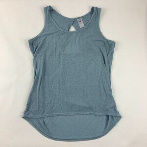 Te Verde Womens Tank Top Short Front Long Back Blue Large
